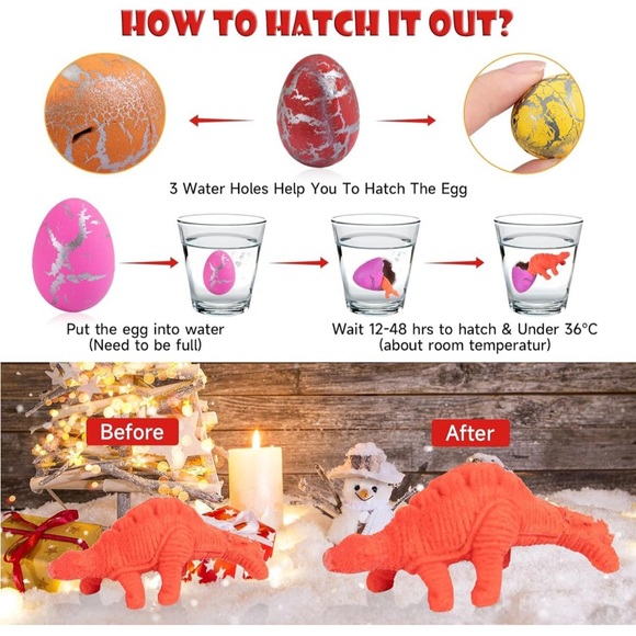 Kids Dino Advent Calendar 24 Surprise Egg w/ Mini Dino Toy NEW - Picture 3 of 8